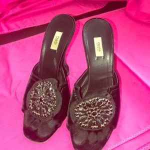 Prada Black Velvet Pumps